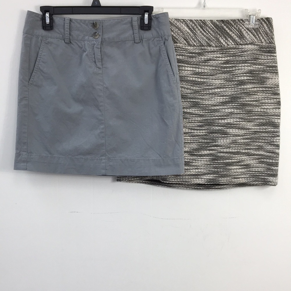 Loft Women's Gray Pattern Skirt Bundle of 2 Size 4 EXCELLENT Condition